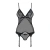 Obsessive 837-COR-1 corset - сексуальный комплект корсет с подвязками и трусики, L/XL (чёрный)